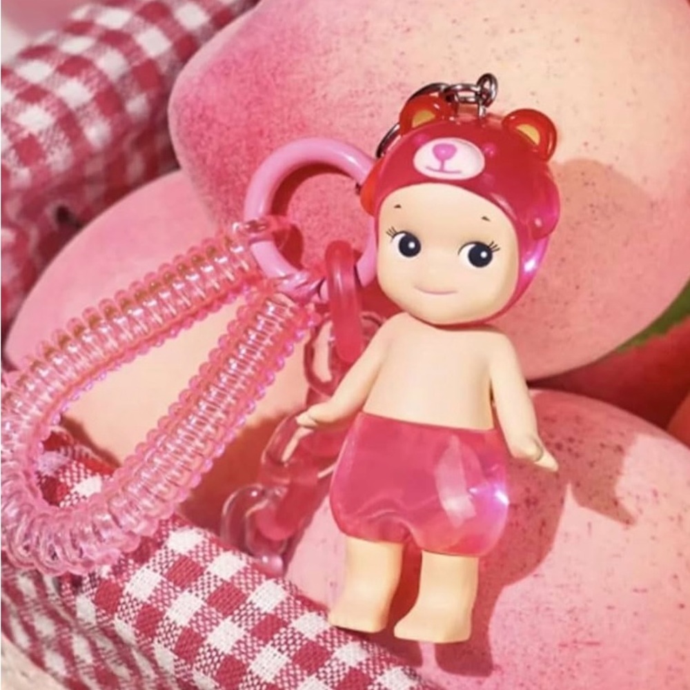 Pink Bear-Themed Keychain Toy